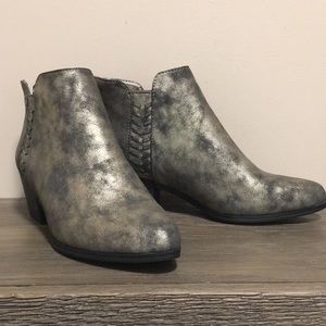 Silver/black marbled booties - never worn!